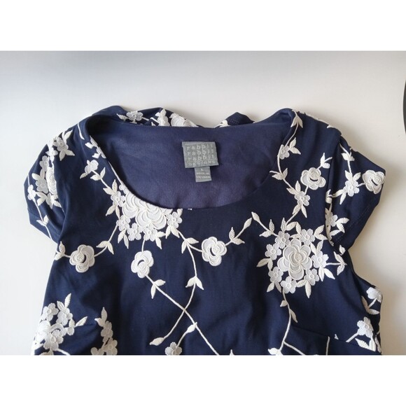 Rabbit Rabbit Rabbit Design Cap Sleeve Fit Flare Women’s Dress Sz 6 - Picture 2 of 13